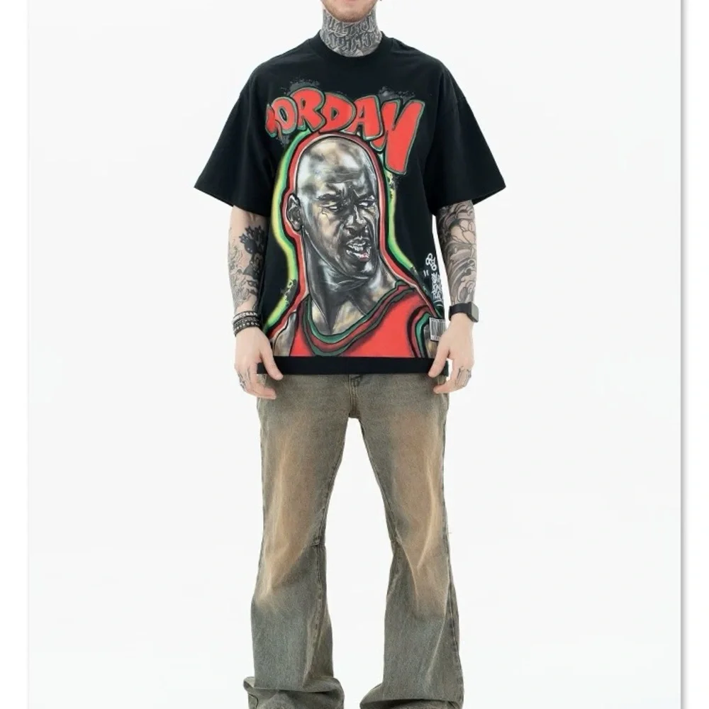 350 GSM COTTON HEAVYWEIGHT MICHAEL JORDAN MJ23 BLACK GRAPHIC T-SHIRT